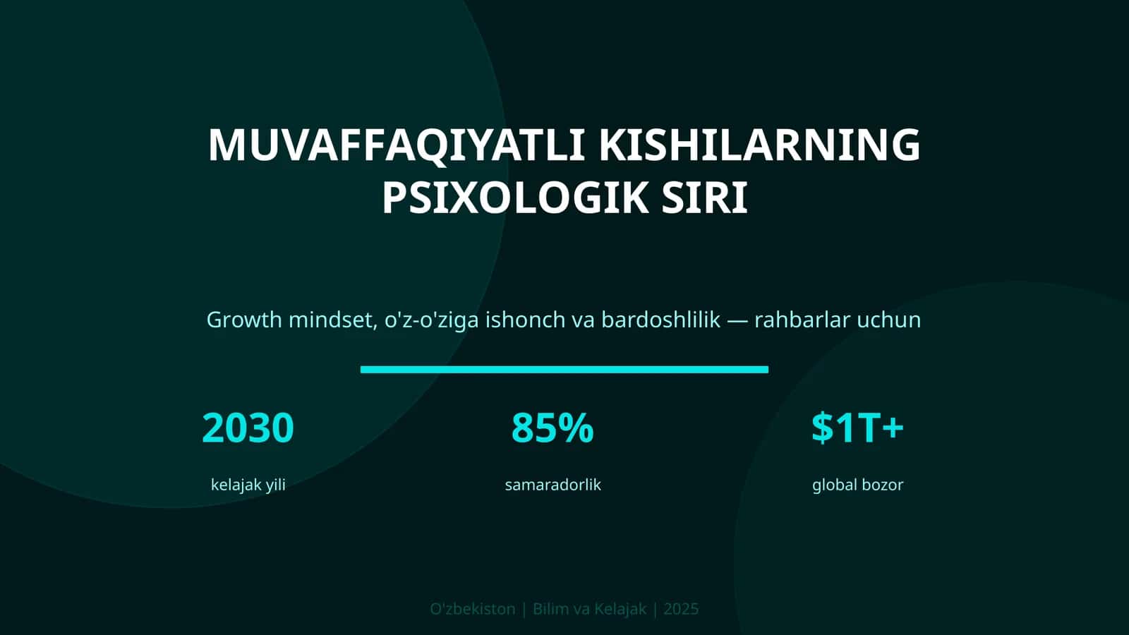 Muvaffaqiyatli kishilarning psixologik siri