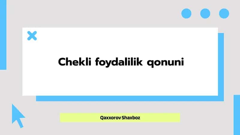 Foydalilik qonuni