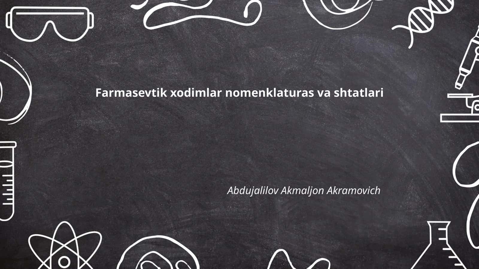Farmasevtik xodimlar nomenklaturas va shtatlari