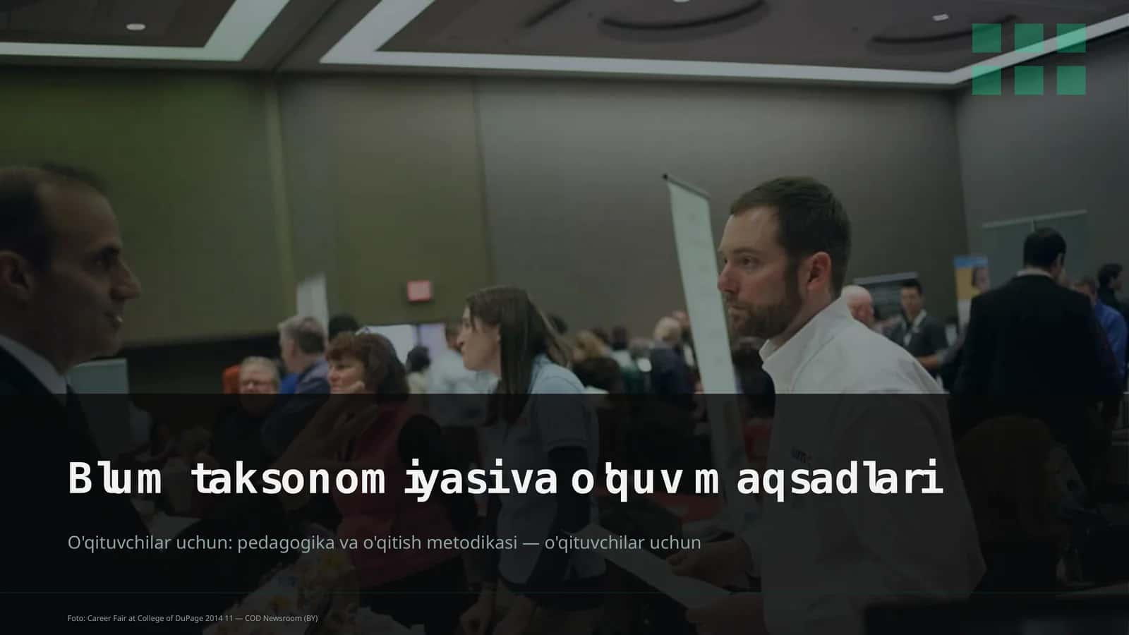 Blum taksonomiyasi va o'quv maqsadlari