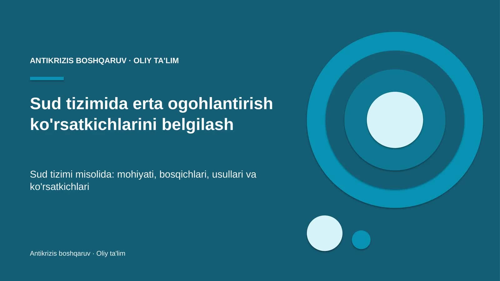sud tizimida erta ogohlantirish ko'rsatkichlarini belgilash 3689