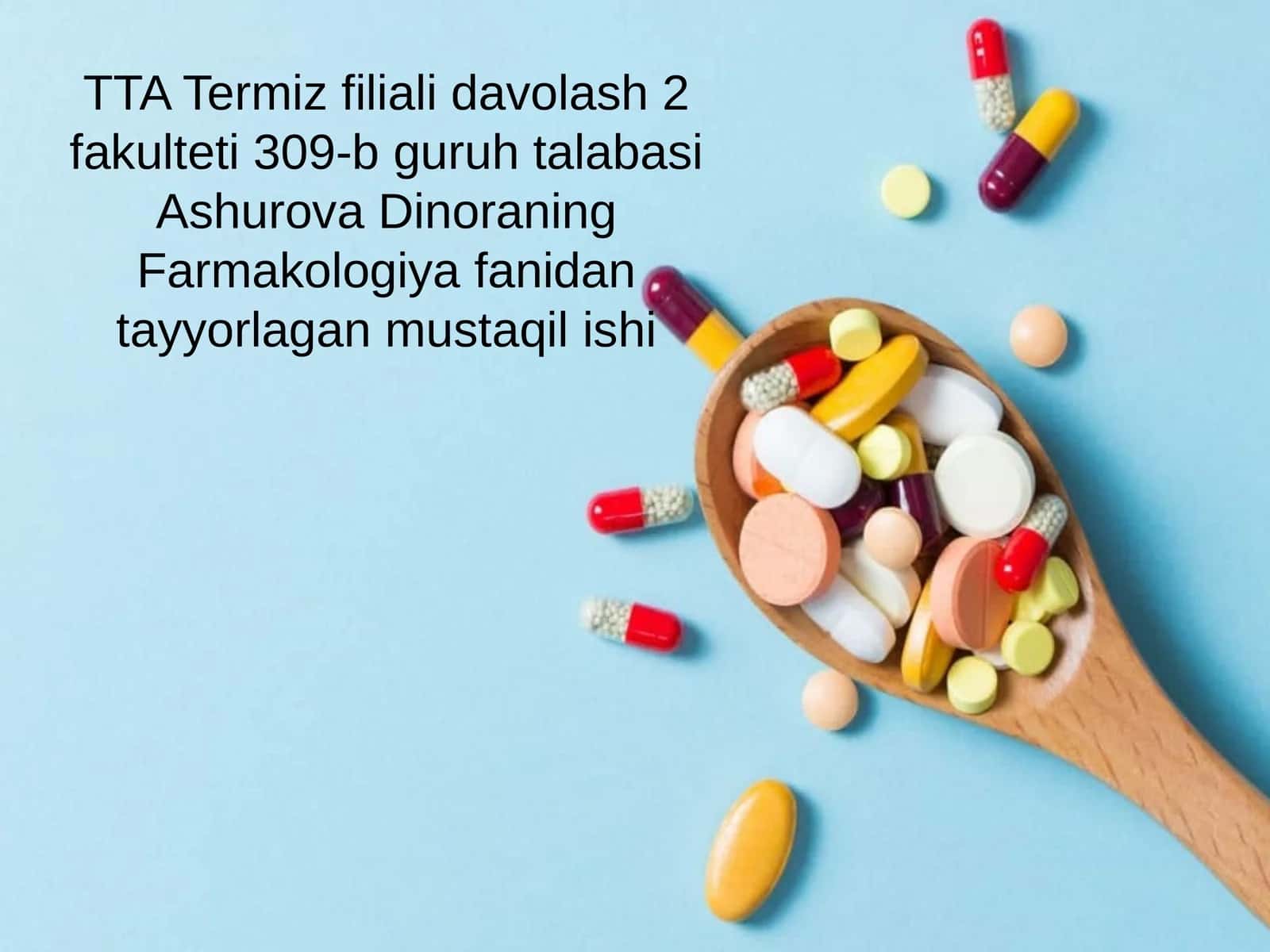 Dorivositalarinin nazorat qilish