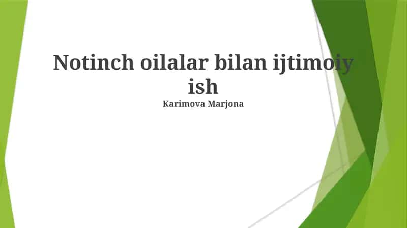 Notinch oilalar bilan ijtimoiy ish