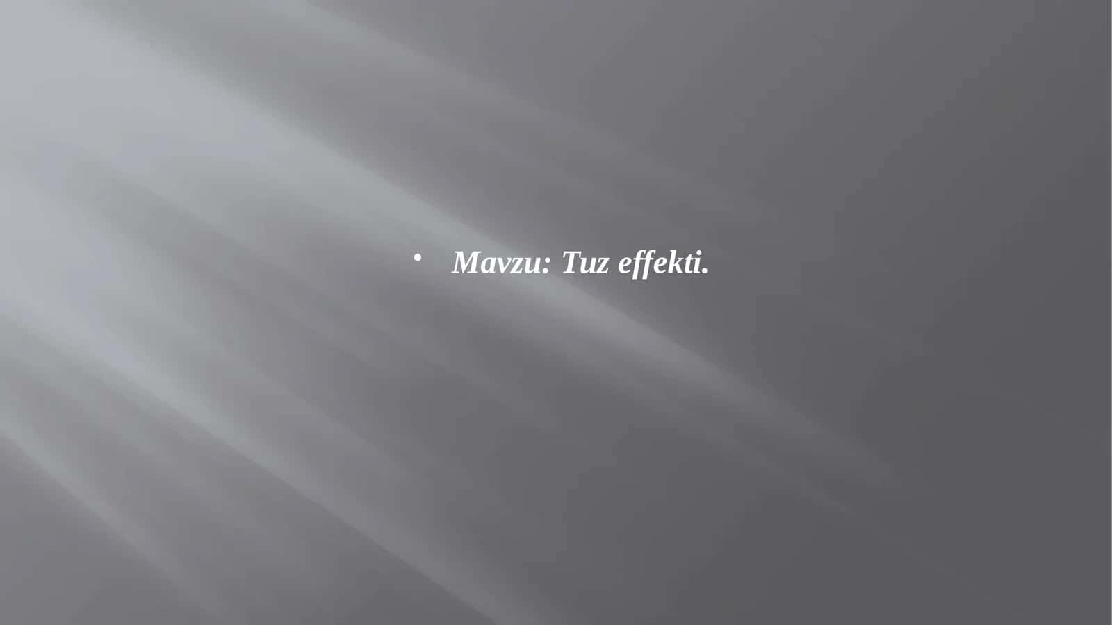 Туз  эффекти