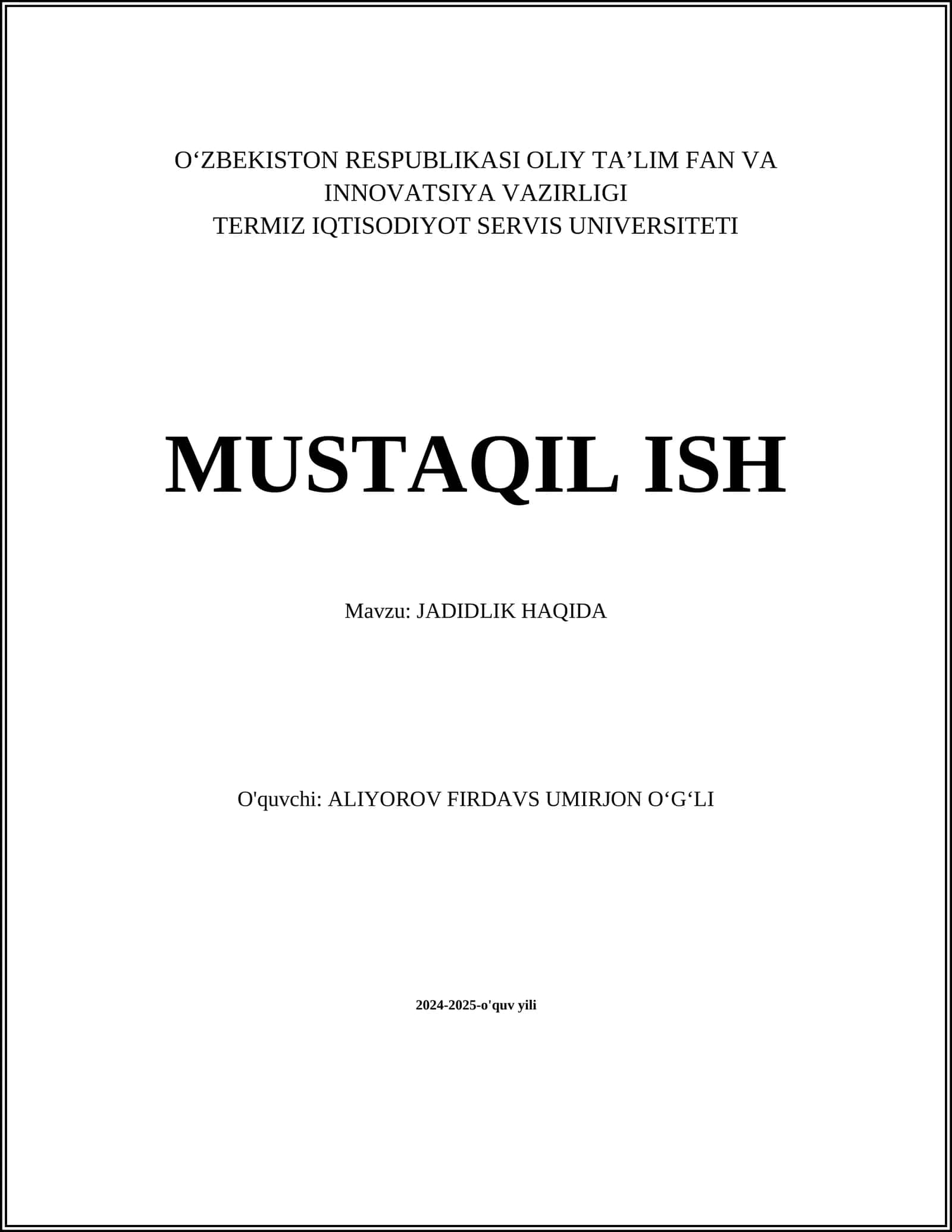 JADIDLIK HAQIDA
