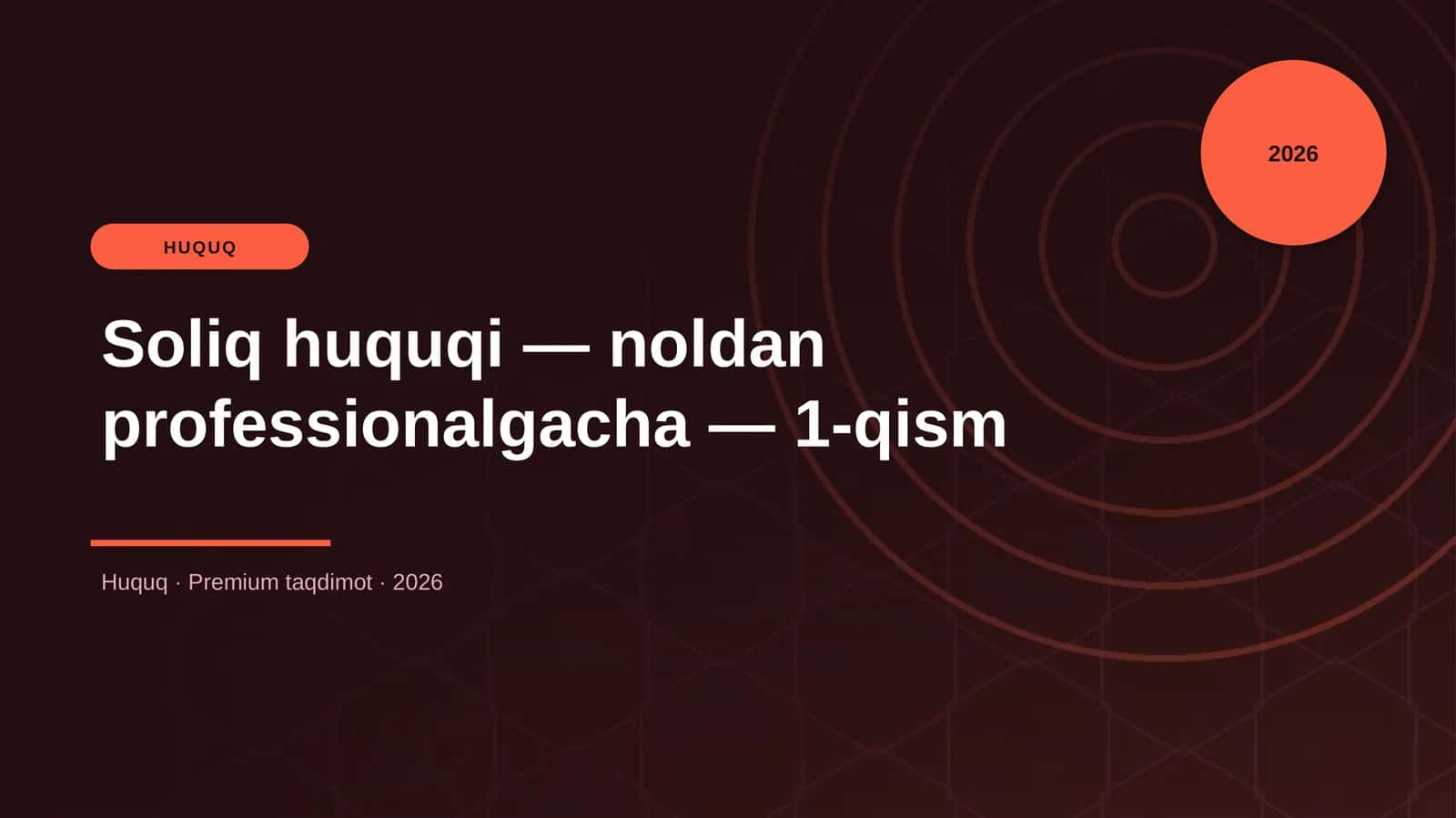 Soliq huquqi — noldan professionalgacha — 1-qism