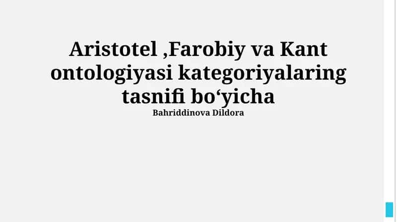 Kantning ontologik kategoriyalari