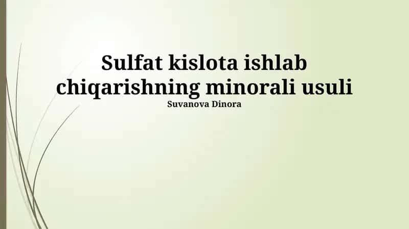 Oltingugurt kislotasi ishlab chiqarish