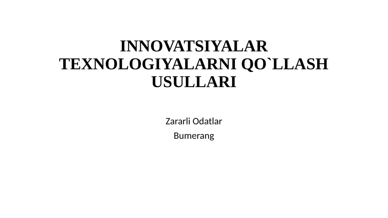 Зарарли Одатлар