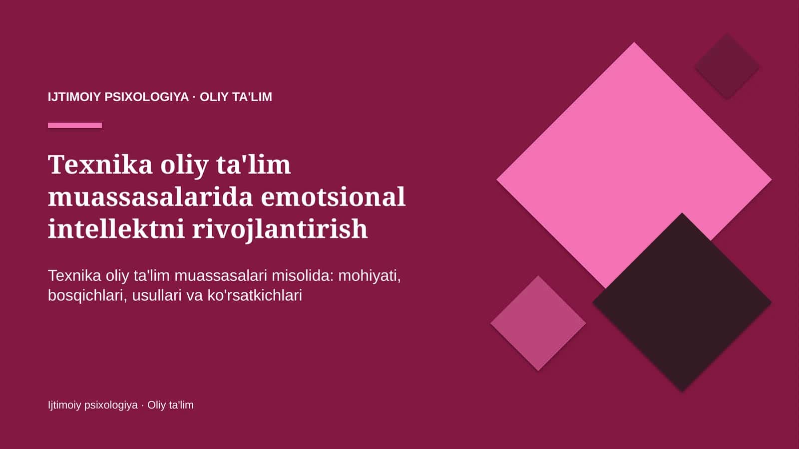 texnika oliy ta'lim muassasalarida emotsional intellektni rivojlantirish 8127