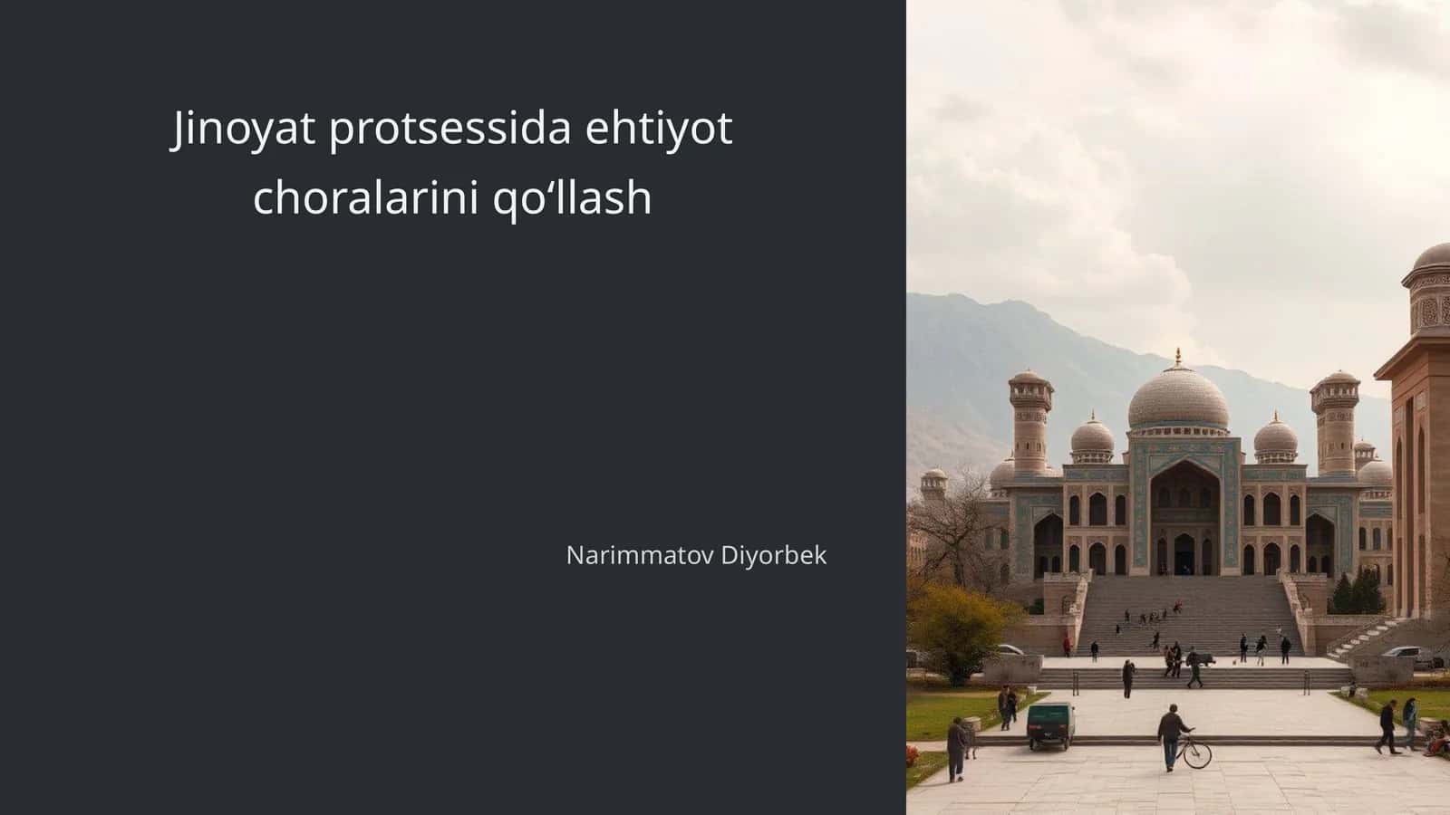 Ehtiyot choralarini qo‘llash
