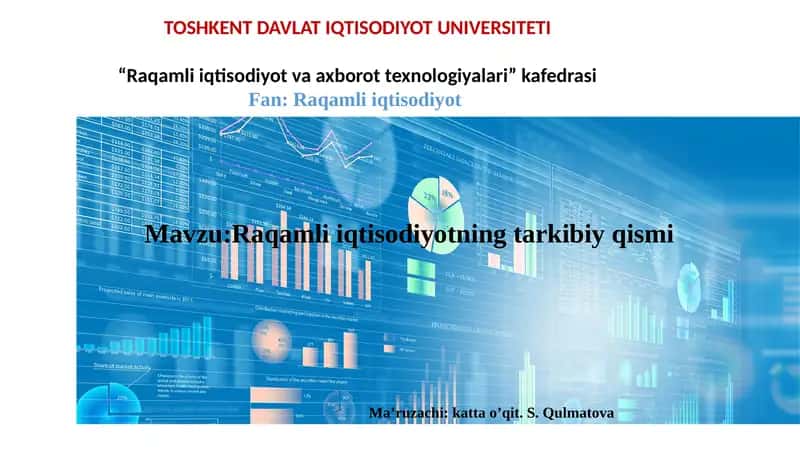 Raqamli iqtisodiyotning tarkibiy qismi