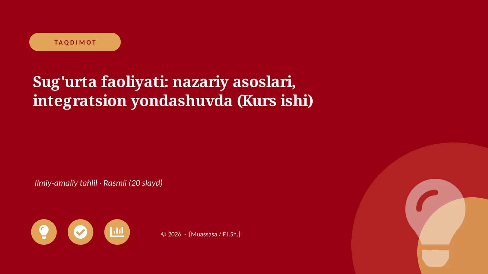 Sug'urta faoliyati: nazariy asoslari, integratsion yondashuvda (Kurs ishi)
