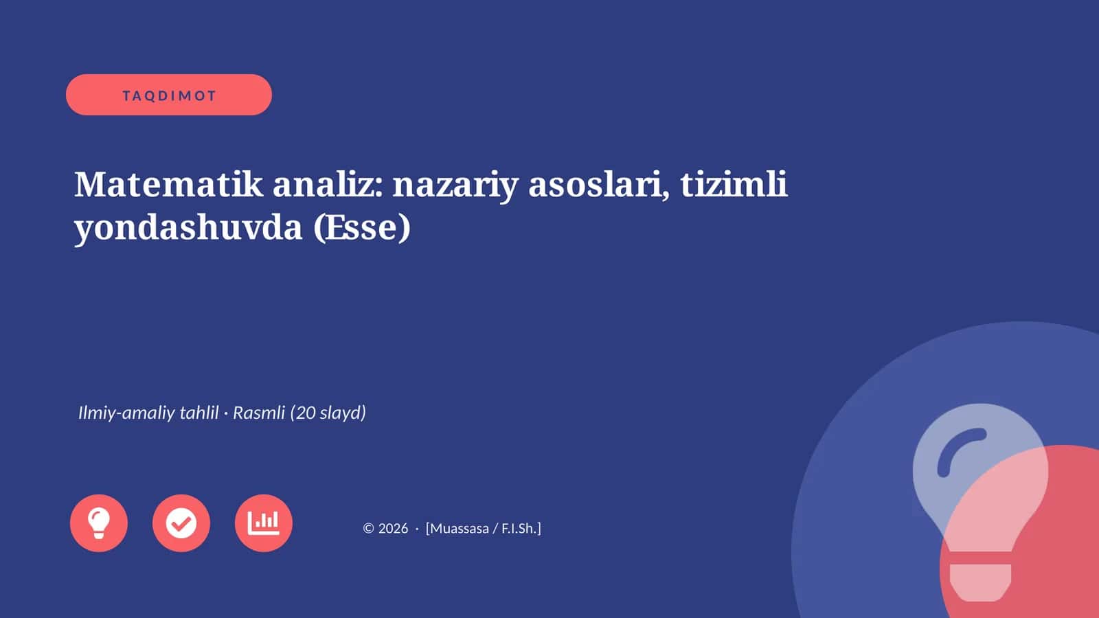 Matematik analiz: nazariy asoslari, tizimli yondashuvda (Esse)