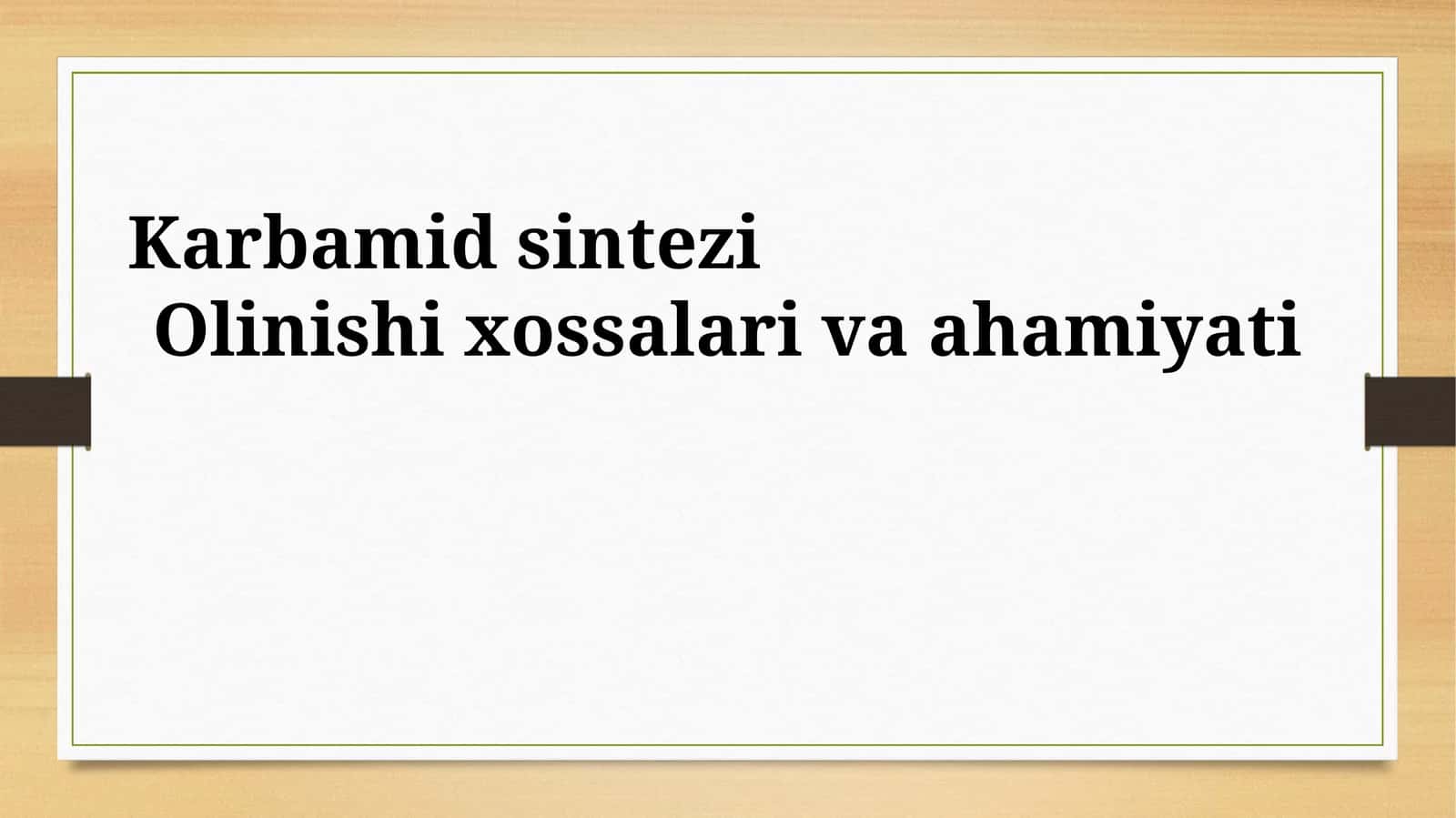 Karbamid sintezi