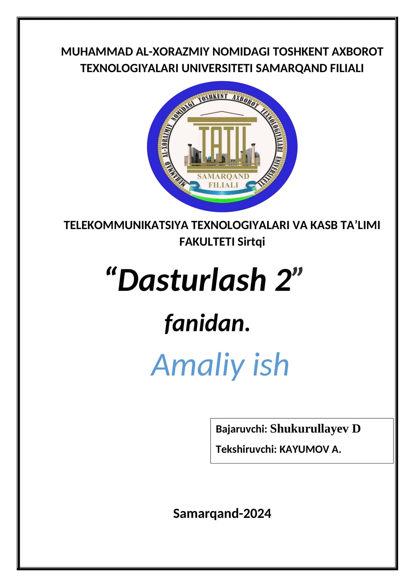 CHIZIQLI DASTURLASH
