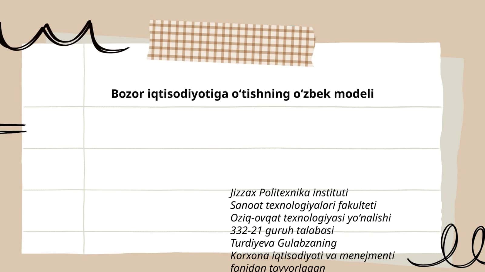 Bozor iqtisodiyotiga oʻtishning oʻzbek modeli