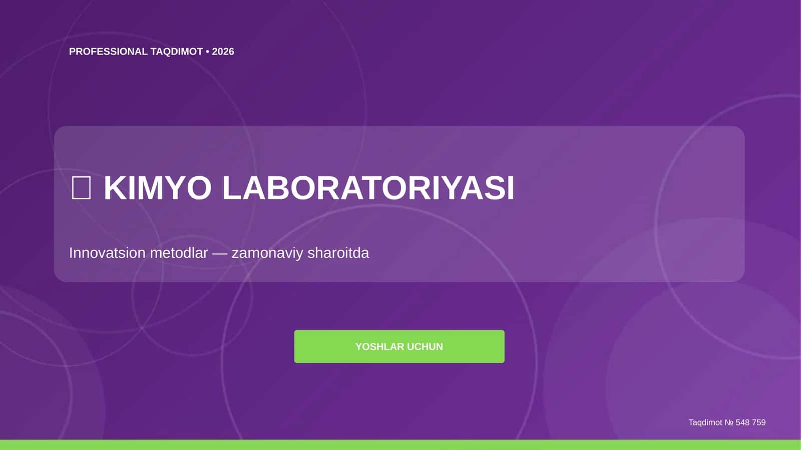 Kimyo Laboratoriyasi: Innovatsion Metodlar (Zamonaviy Sharoitda) [Yoshlar Uchun]