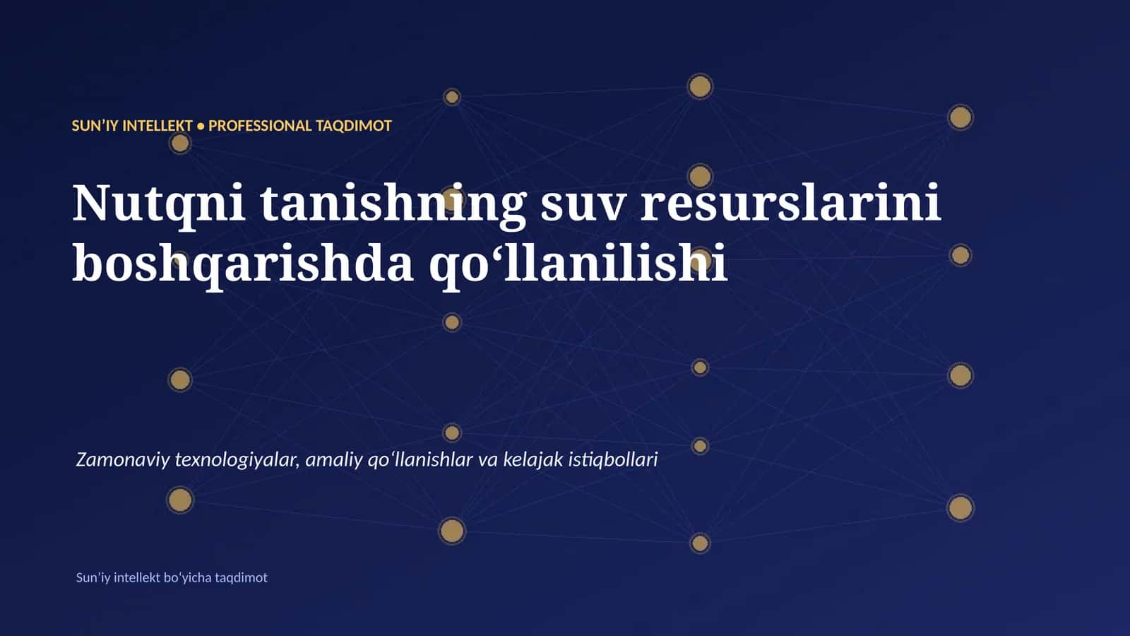 Nutqni tanishning suv resurslarini boshqarishda qoʻllanilishi