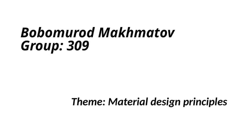 Material design principles