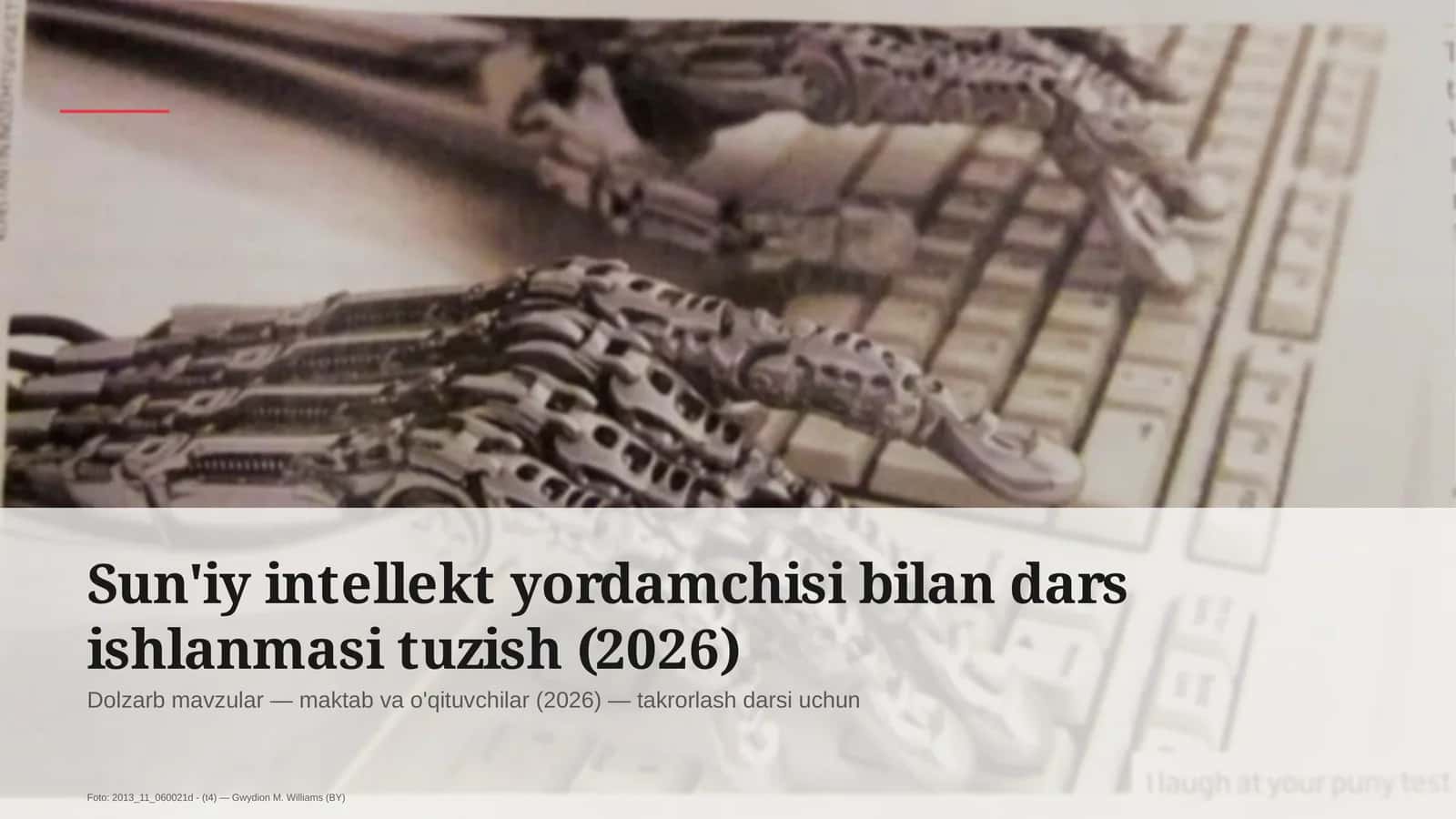Sun'iy intellekt yordamchisi bilan dars ishlanmasi tuzish (2026)