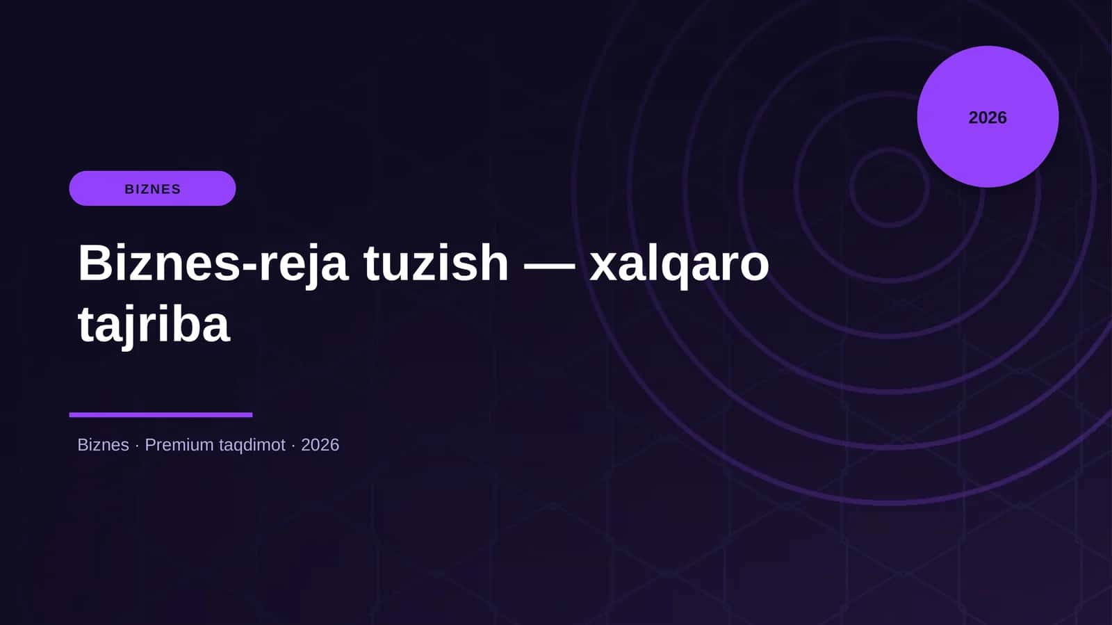 Biznes-reja tuzish — xalqaro tajriba