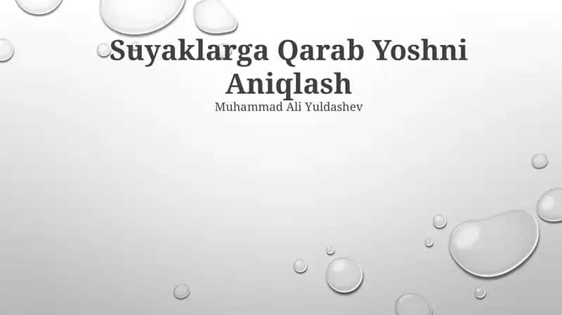 Suyaklarga Qarab Yoshni Aniqlash