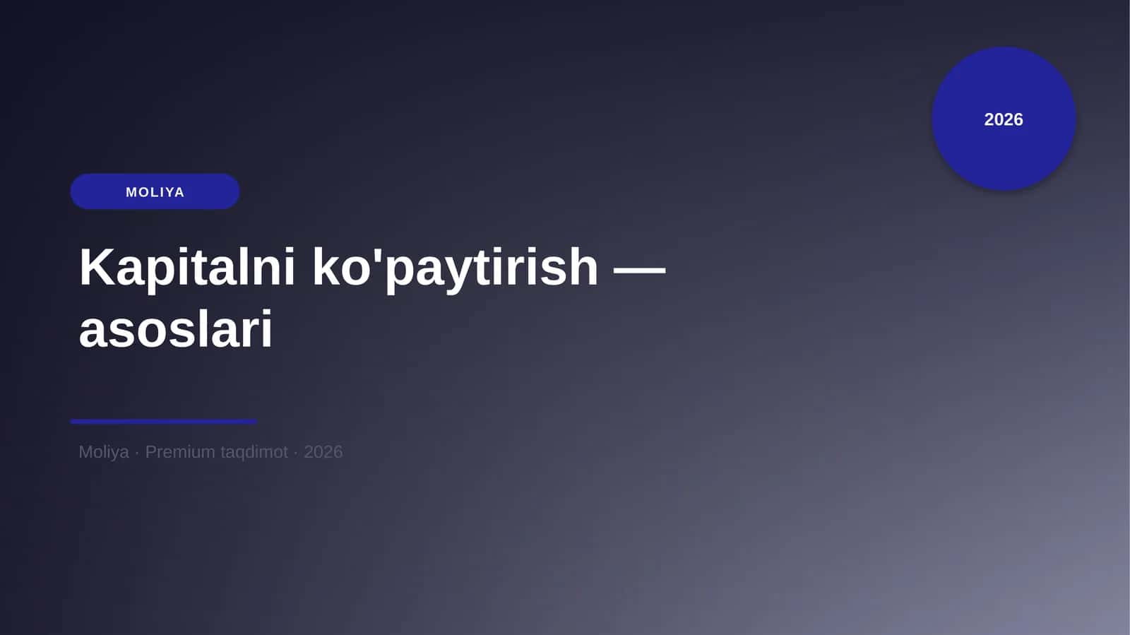Kapitalni ko'paytirish — asoslari