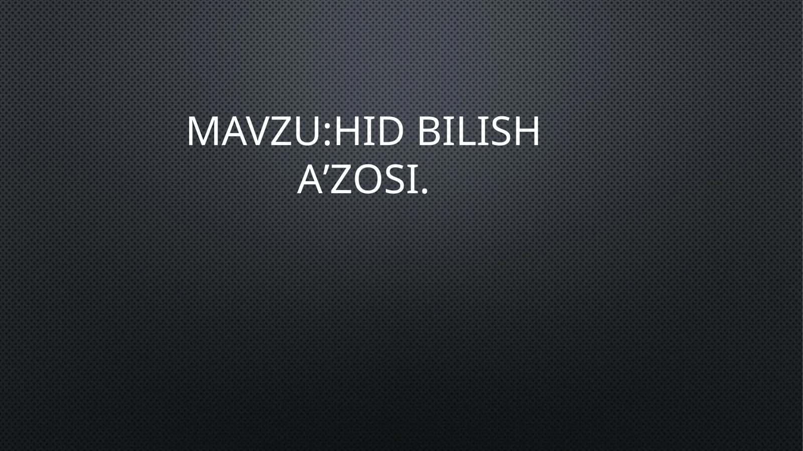 Hid bilish a'zosi