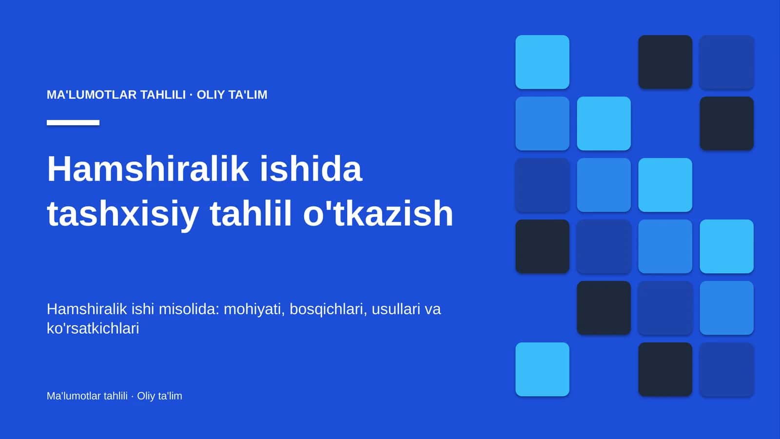 Hamshiralik ishida tashxisiy tahlil o'tkazish