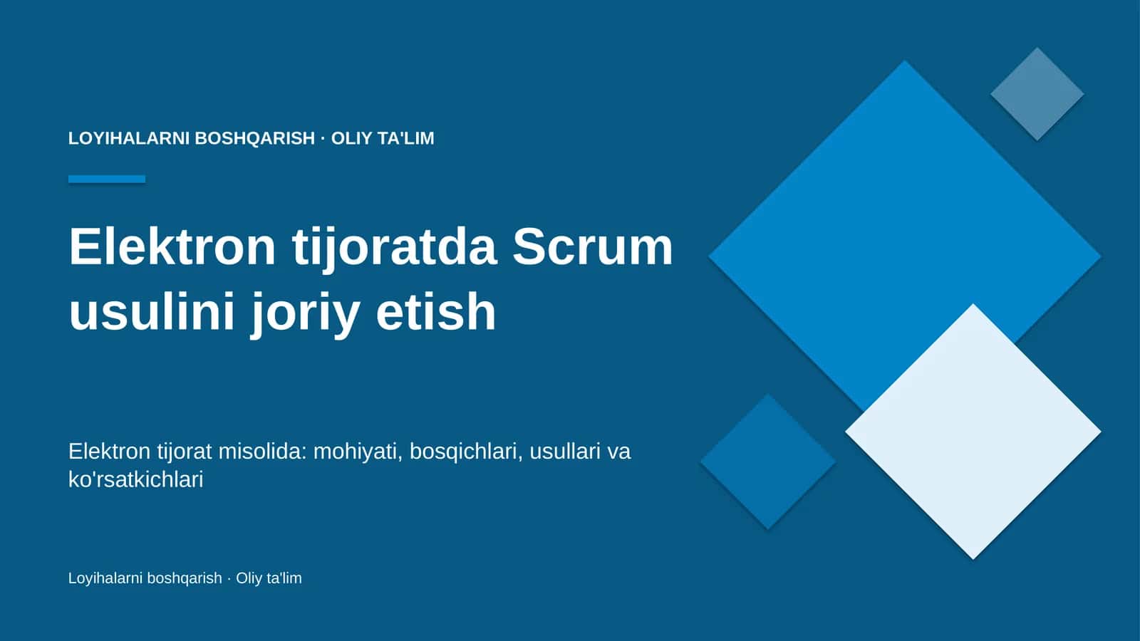 Elektron tijoratda Scrum usulini joriy etish