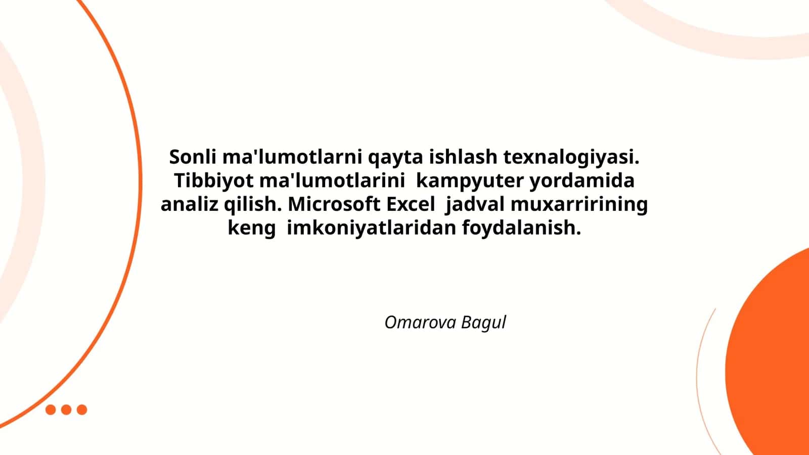 Sonli ma'lumotlarni qayta ishlash texnalogiyasi