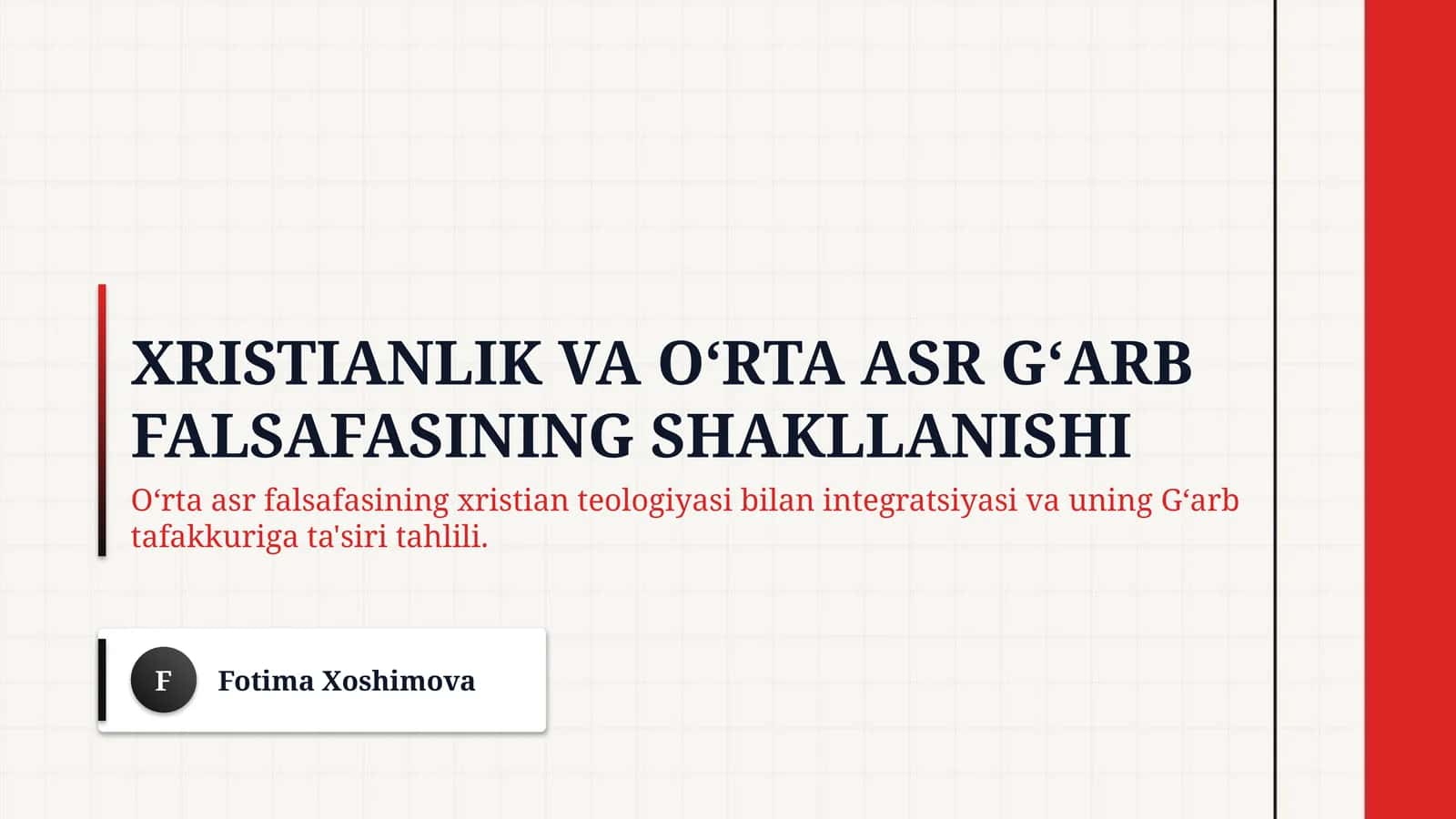 Xristianlik va Oʻrta asr Gʻarb falsafasining shakllanishi
