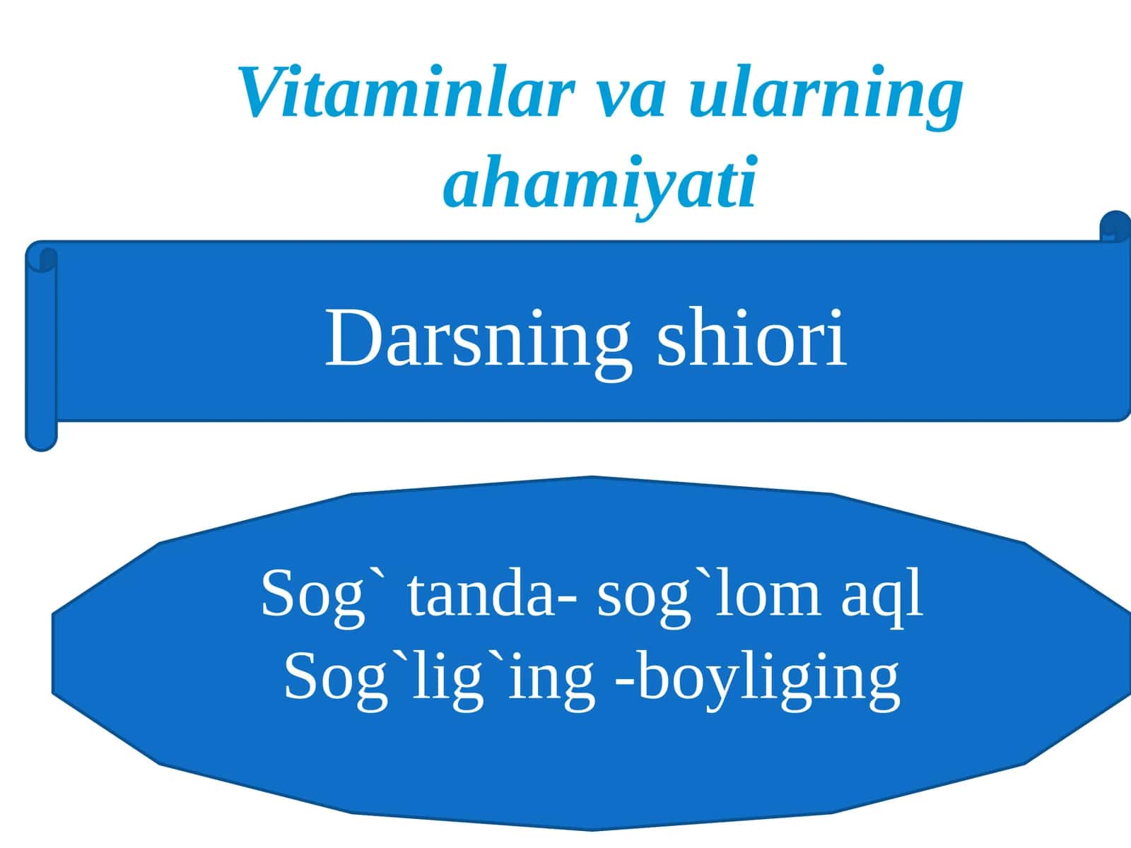 Vitaminlar va ularning ahamiyati