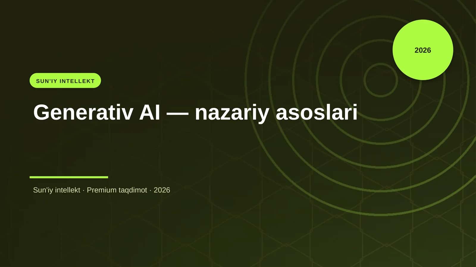 Generativ AI — nazariy asoslari