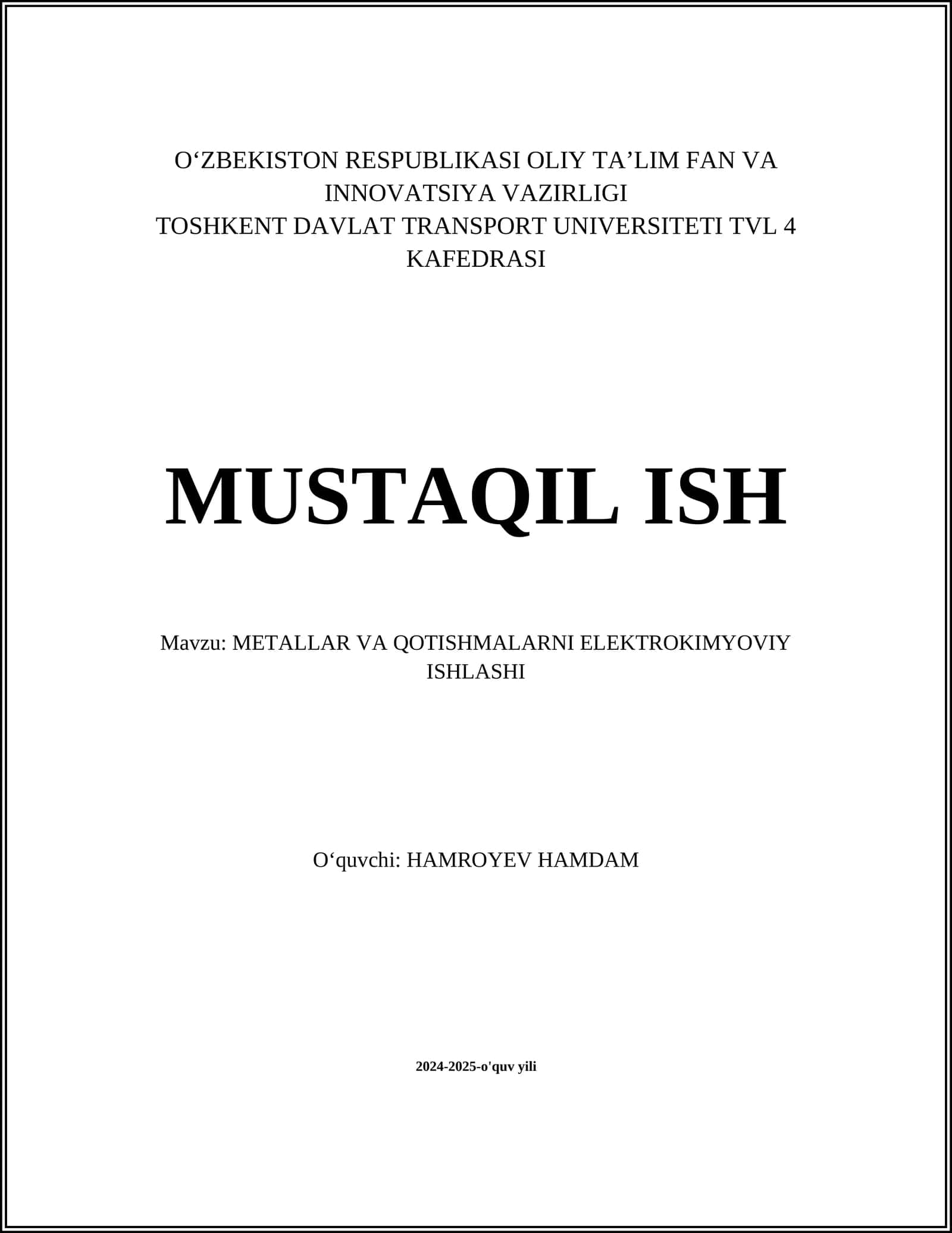 Elektrotexnika asoslari