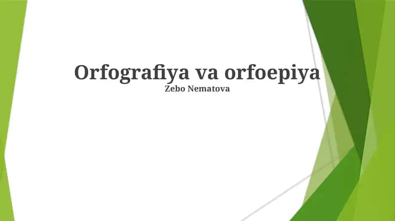 Orfografiya va orfoepiya