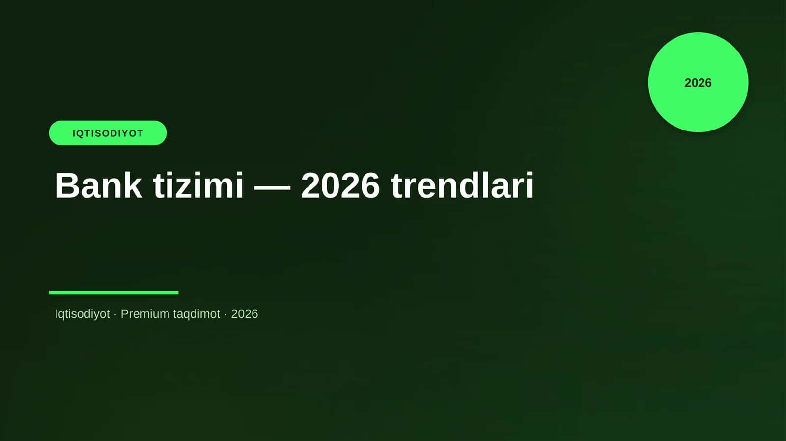 Bank tizimi — 2026 trendlari