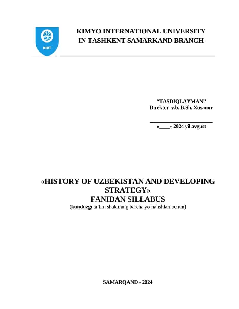 HISTORY OF UZBEKISTAN AND DEVELOPING STRATEGY