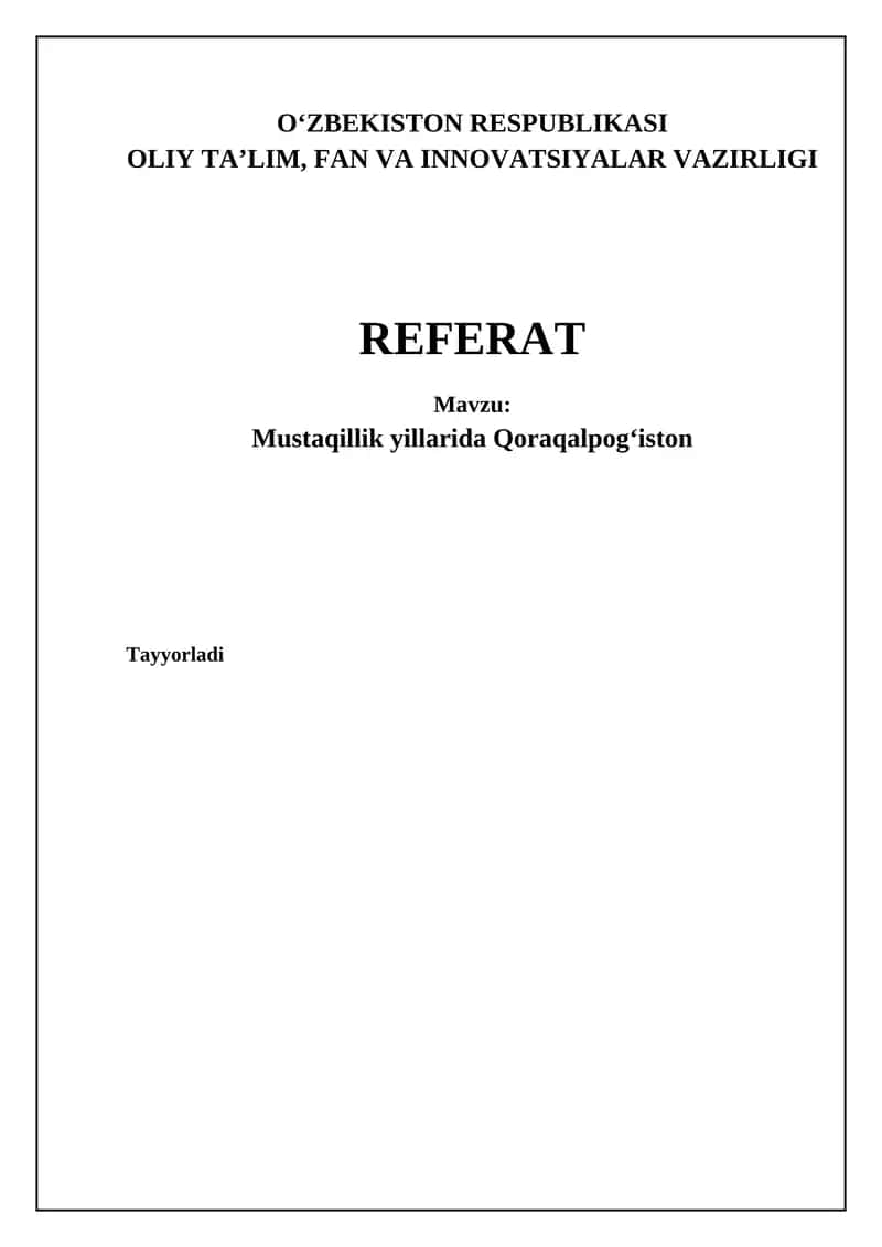 Mustaqillik yillarida Qoraqalpogʻiston
