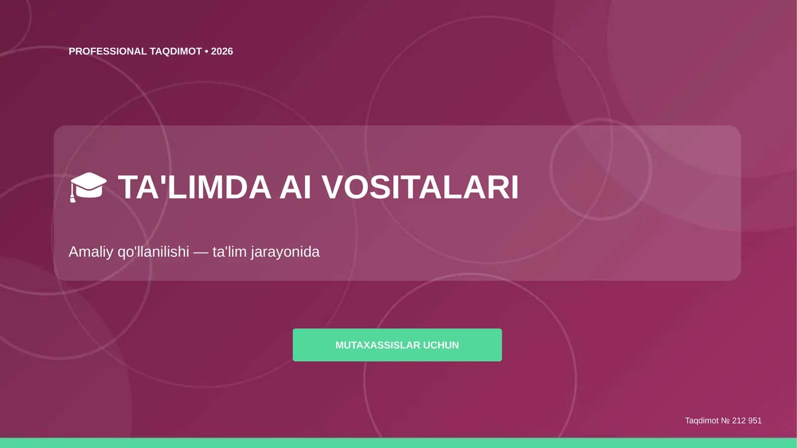 TA'LIMDA AI VOSITALARI