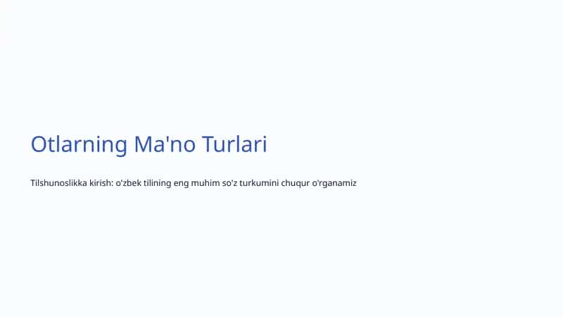 Otlarning Ma'no Turlari