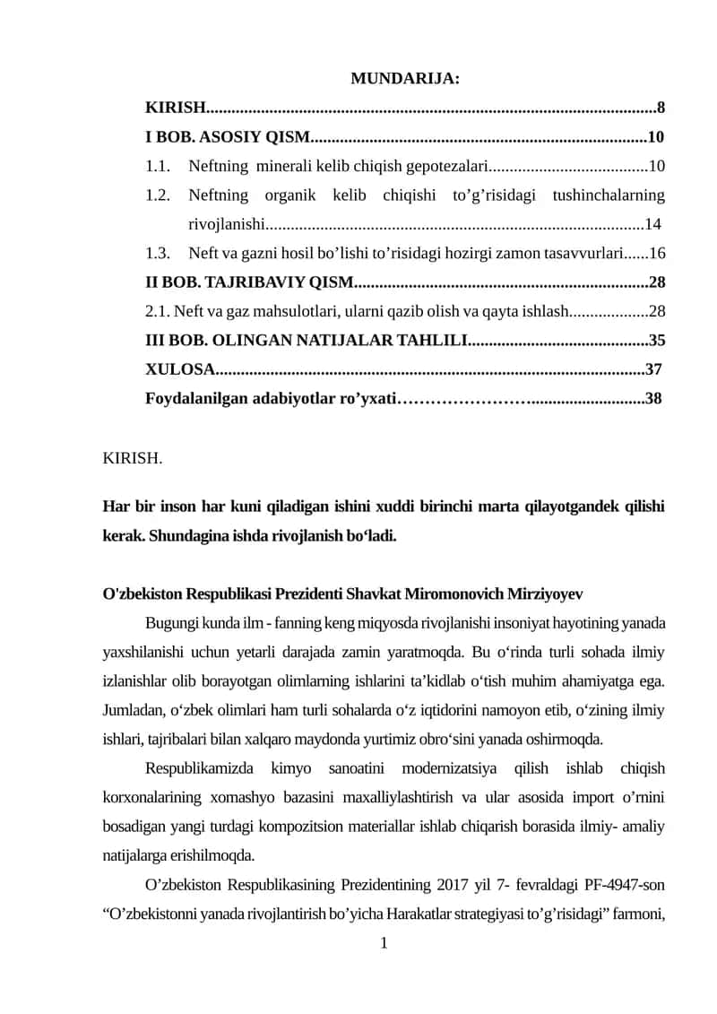 Neft va gazni paydo bo'lishi