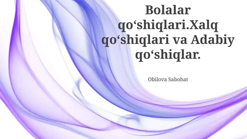Bolalar qoʻshiqlari