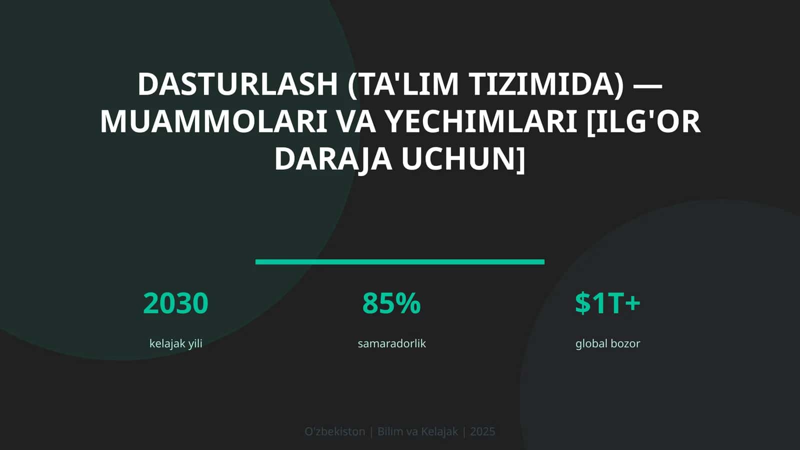 Dasturlash (ta'lim tizimida) — muammolari va yechimlari [ilg'or daraja uchun]