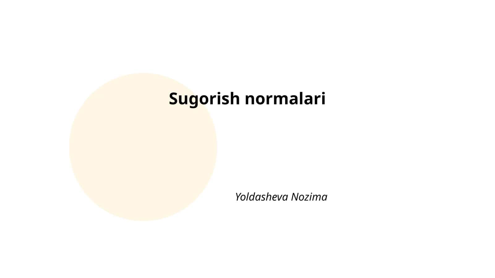 Sug'orish normalari