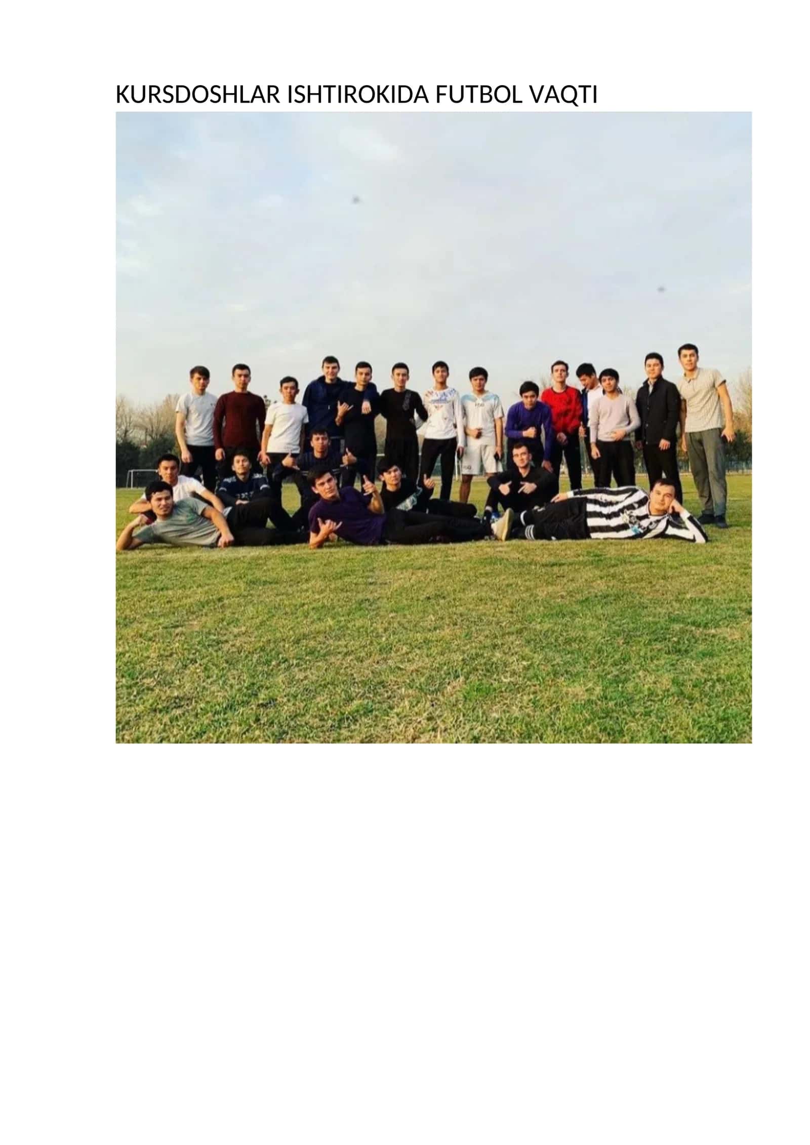 KURSDOSHLAR ISHTIROKIDA FUTBOL VAQTI