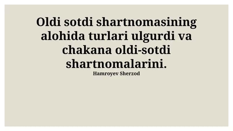 Ulgurji Savdo Shartnomalari