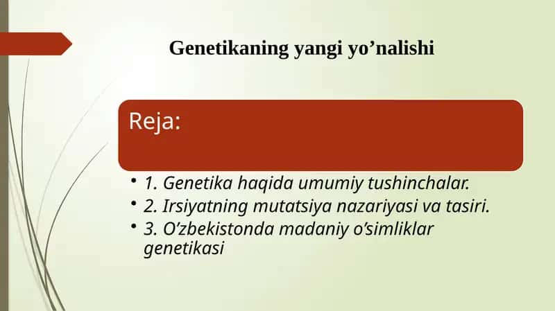 Genetikaning yangiyo’nalishi