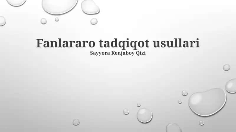 Fanlararo tadqiqot usullari